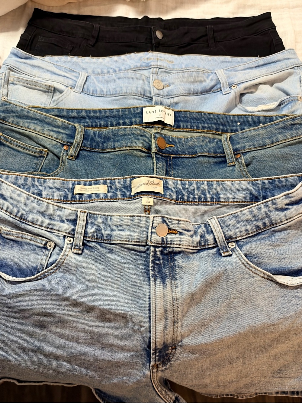 4 pair of jean shorts in size 22
